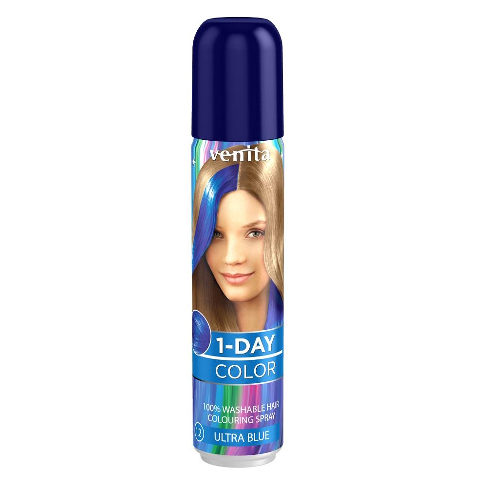 Venita Professional One-Day Hair Color Spray, Blue 50ml