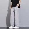 Black Pants for Men's Summer Straight Loose Draped Trousers for Summer New Ice Silk Quick-drying Casual Trousers