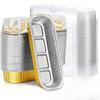 30 Pack Mini Loaf Baking Pans with Lids (6.8oz) Rectangle Aluminum Foil Baking Box Cake Pan  Bread Mold Baking Tray Bakeware