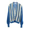 Lord Scot 80s Vintage Striped Pattern Long Sleeve V Neck Knit Cardigan L Men's Used