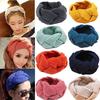 Women Crochet Twist Headband Ear Warmer Solid Color Elastic Wide Knit Hair Band Hair Decor