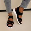 Sandals for Women Summer 2024 Cross Belt Thick Sole Wedges Sandales Femmes Casual Mesh Peep Toe Large Size Slip On Women's Shoes