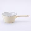 Fuji Enamel Double-Spout Milk Pan with Graduations, 14cm, 0.8L, Gas/Induction Compatible, Enamel Saucepan (Vanilla)