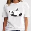 Panda Lovely Print Women T-shirt Cute Cartoon Graphic Print Short Sleeve T Shirt Female Fashion Casual Unisex Clothes Top
