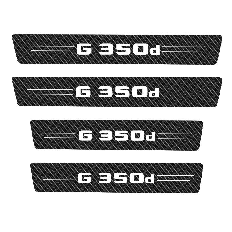 Four Carbon Fiber Scratch Protection Stickers for Car Doorsill Are Applicable To Mercedes Benz W124 W203 W204 ML Auto