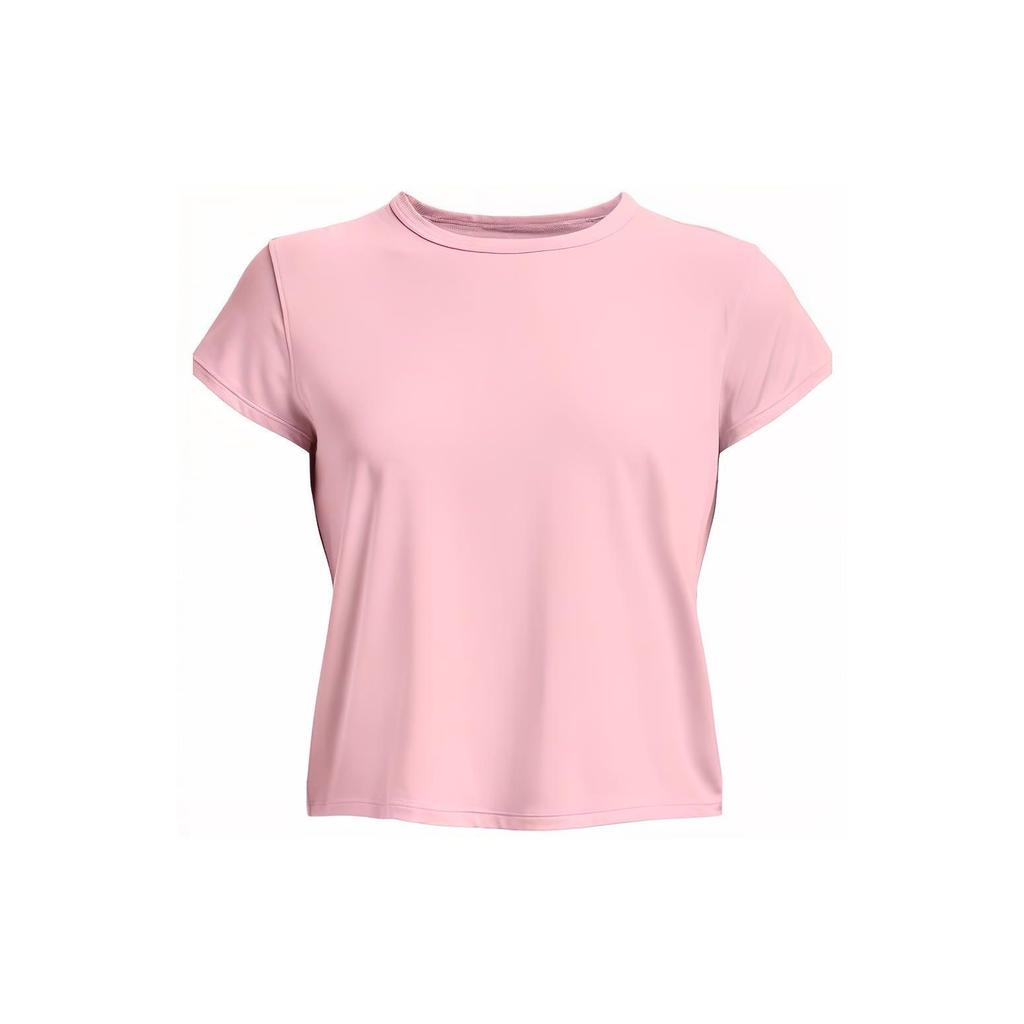 Under Armour Knockout Solid Simple Training Sports Crew Neck Short Sleeve T-Shirt Women T-Shirt Pink 1374607-647
