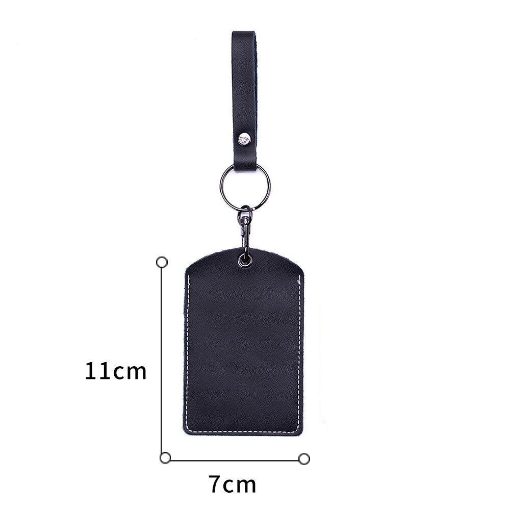PU Leather Card Holder Keychain Key Ring Door Lock Access Tags ID Card Case Keychain Access Card Bag Key Tag Ring