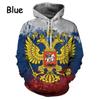 Men Long Sleeve Hoodies 3d Printed Russian Flag Pattern Pullover Sweatshirt Casual Plus Size Men Hoodie Personality Streetwear