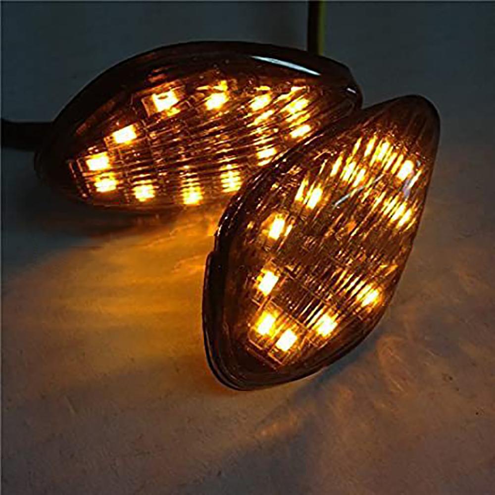 2x Smoke Flush Mount Amber LED Turn Signals Lights For 2013-2019 Honda Grom 125