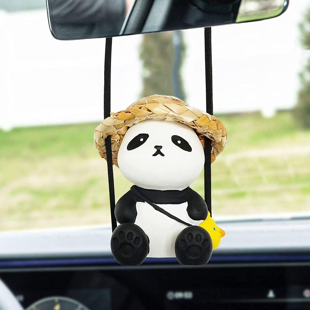 Decoraction Panda Car Pendant Swing Doll Rearview Mirror Hanging Car Hanging Ornament  Car Decor