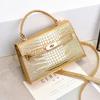 Suni Light Luxury Cow Oil Fruit Green Crocodile Pattern Advanced Sense Small Female Bag 2023 New Handheld One Shoulder Crossbody Bag