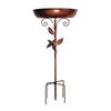 Metal Birds Bath Freestanding Birdbath Bowl with Stake Adjustable Height Birds Bath Feeder Tray for Garden Outdoor Decor