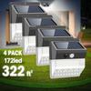 172LED Outdoor Solar Light Motion Sensor 3 Modes Waterproof Security Wall Light for Outside Pathway Garden Garage Lamp