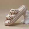 Soft Sole Eva Cloud Slippers Women 2024 Summer Double Buckle Pillow Sandals Woman Slides Flat Heels Non Slip Home Flip Flops