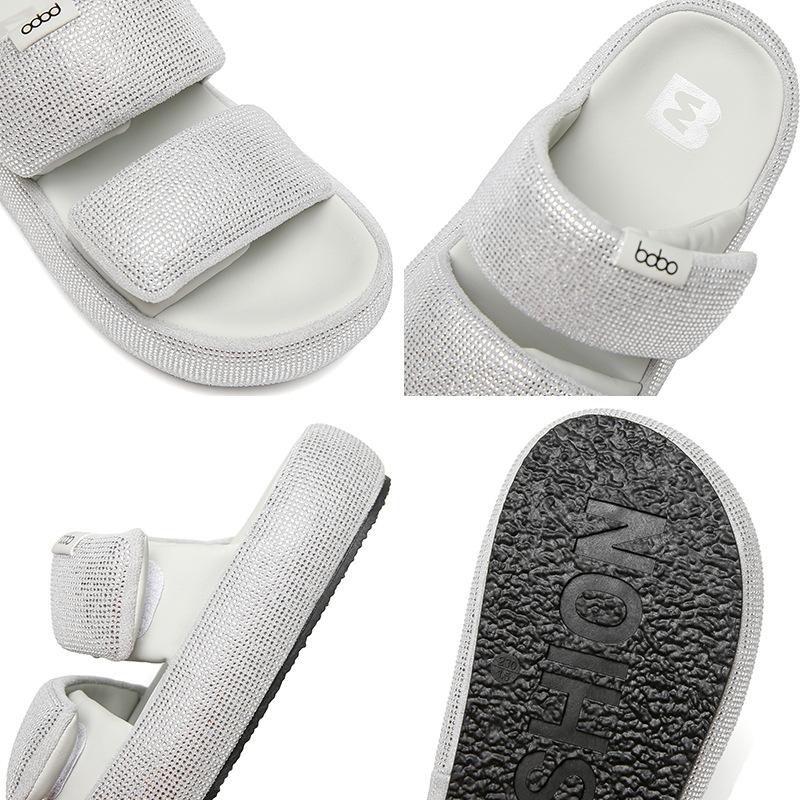 Thick-soled Slippers Women's Outer Wear Summer High-end Fashion Hot Diamond Heightening Muffin Shoes Women's Versatile Cool Slippers Summer