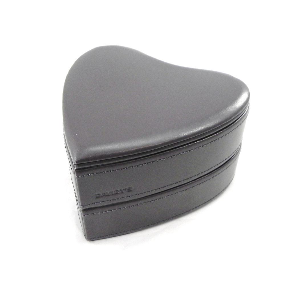 Davidt's [I2851] - Anthracite Gray 'Love' Leather Jewelry Box