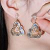CMM Gorgeous Gold Color Zirconia Flower Hollow Carved Drop Earrings
