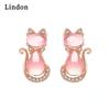 Lindon Trendy Earrings with Cat Shaped Zircon Earrings for Women Weddings Party Gifts Jewellery
