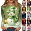 Long Sleeve Shirts For Women Cute Print Graphic Tees Blouses Casual Plus Size Basic Tops Pullover Christmas
