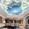 Ceiling Wallpaper 3d Plant Flowers Blue Sky Ceiling Mural Living Room Bedroom Hotel Ceiling Mural