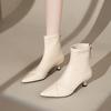 2025 Autumn and Winter New Pointed Splicing High-heeled Short Boots Women's Sexy Thin Heels Commuting Thin Boots Fashion Boots Women's Trend