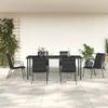 VidaXL Garden Dining Set 7 Pcs Black Textilene and Steel 3200700