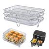 3Pcs Air Fryer Rack Stackable Dehydrator Racks Stainless Steel Basket Tray Accessories for Oven Microwave Baking Roasting