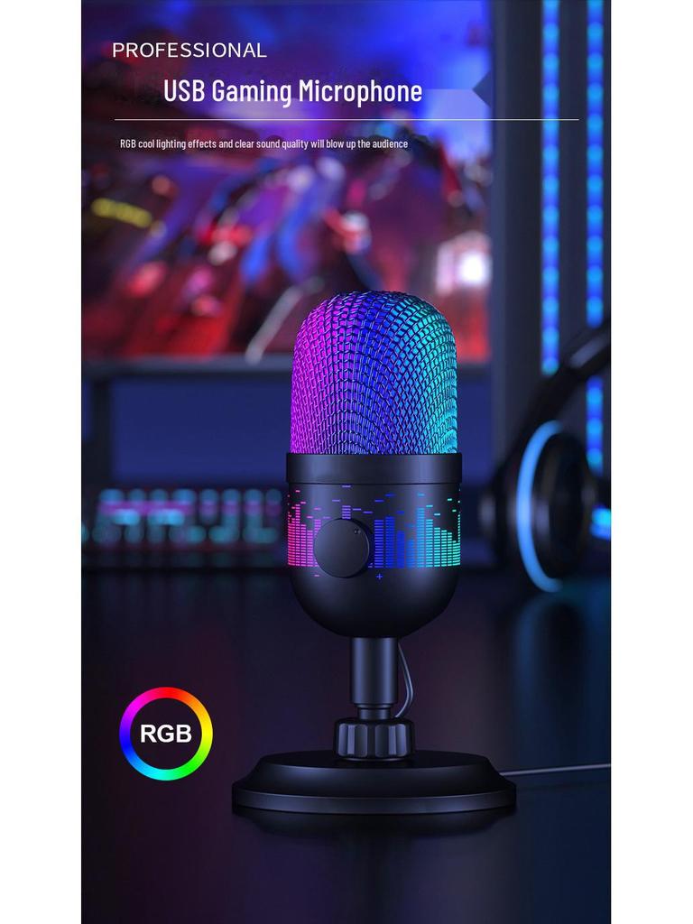 RGB Light USB Microphone for Live Streaming, Gaming, Karaoke and Mobile Use In Southeast Asia