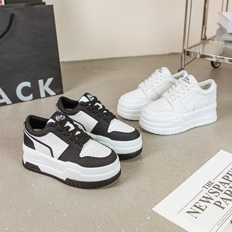 Platform White Shoes Women's Leather Spring and Summer 2025 New Board Shoes Women's Height Increase Sports and Leisure Versatile Women's Shoes Tide