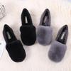 Fashion Big Size 34-43 Rabbit Fur Shoes Woman 2025 Winter Sneakers Warm Flats Plush Cotton Loafers With Fur Boots Femmes Dress Moccasins