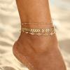 3Pcs/Set Bohemian Women Rhinestone Fishbone Chain Anklet Foot Bracelet Jewelry