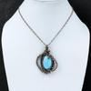 Larimar Pendant Copper Wire Wrapped Pendant Natural Gemstone Pendant Copper Jewelry Handmade Pendant Wire Wrap Larimar Jewelry Gift For Him