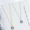 S925 Silver Evil Eye Necklace with Blue Eyes and Diamond-Set - Korean Style Simple Clavicle Design