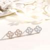 Four-leaf Clover Earrings Female Korean Version Temperament Simple Stud Earrings Cold Wind Female Personality Versatile Ear Jewelry