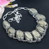 Pyrite Agate Gemstone Handmade 925 Sterling Silver Jewelry Necklace 18" KG-1650