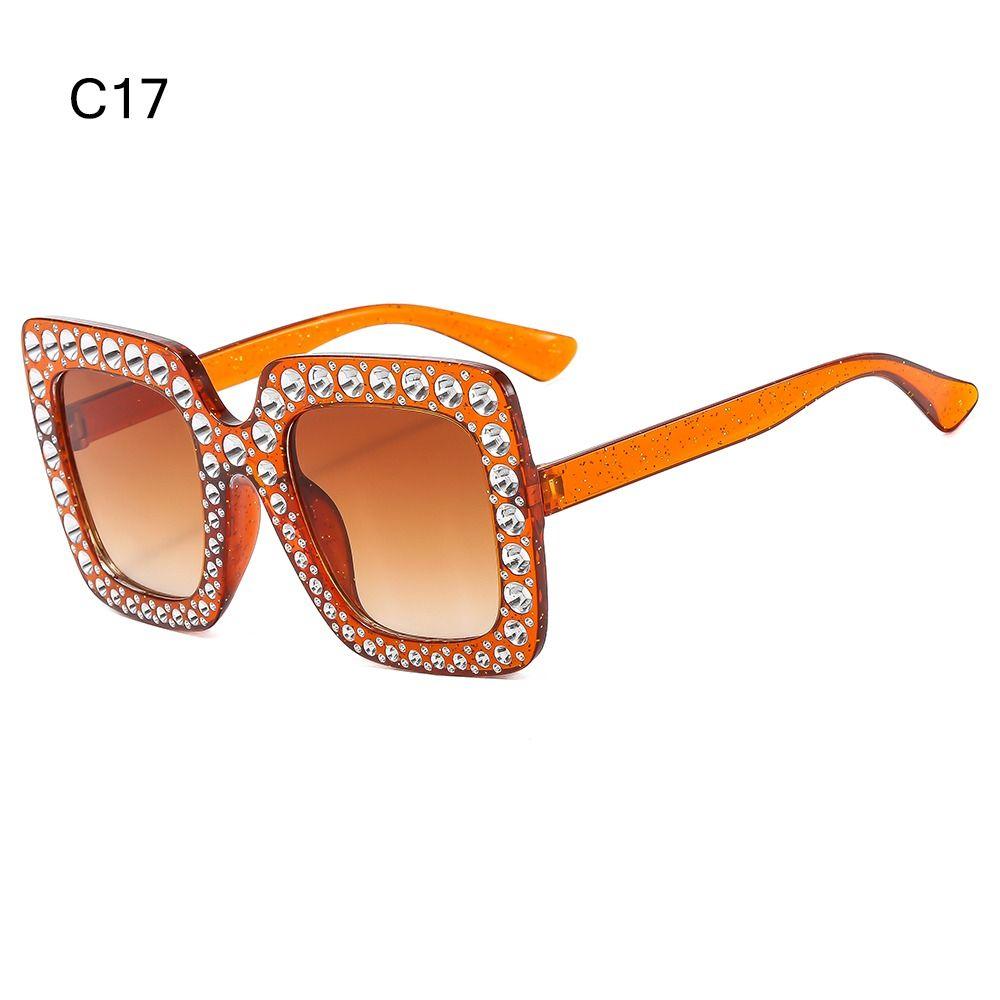 Crystal Oversized Sunglasses for Women Rhinestone Square Diamond Sun Glasses Retro Big Frame Sparkling Glasses