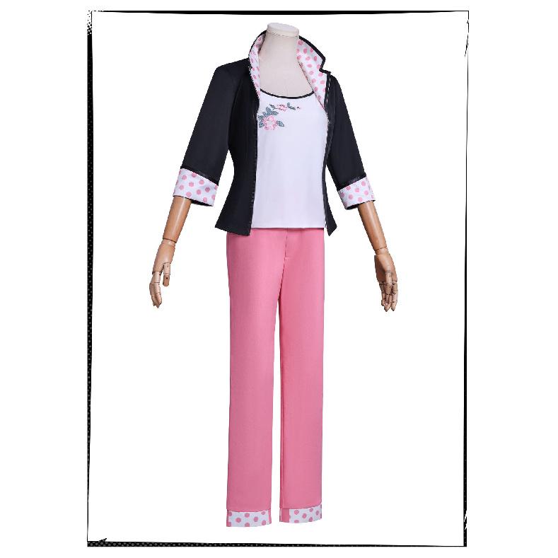 Miraculous Ladybug Season 6 Marinette Dupain-Cheng Casual Cosplay Costume Outfit with Pink Long Pants & Blazer Ladybug Noir Civilian Clothes for