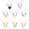2Pcs Love Heart Brick Keychain For Couples Friendship Birthday Jewelry Gift