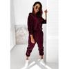 Women's Solid Color Gold Velvet Hooded Long-Sleeve Sports Casual Suit - Autumn/Winter 2021