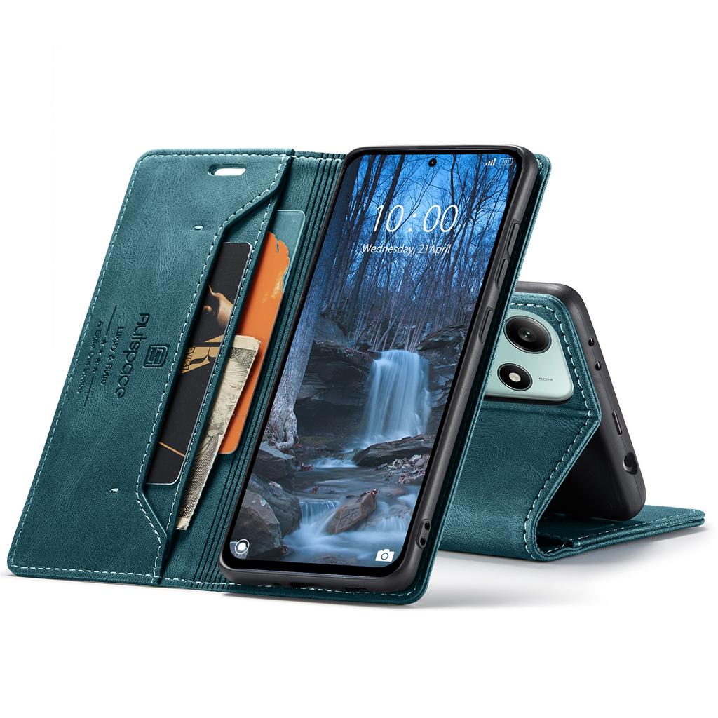 Premium Vintage Leather Wallet Case for Redmi Note 9-14 Series & POCO M2/M5S/X5/X7 - Flip Cover, Card Slots, Shockproof Retro (4 Colors)