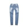 Women's Casual Solid Color Mid Waisted Poket Jeans Pants Denim Casual Trousers