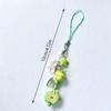 Cute Sweet Green Apple Star Bow Beads Keychain Pendant Mobile Phone Strap Lanyard Backpack Charm Bag Hanging Ornament Girly Gift