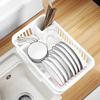 Kitchen Drain Rack Dishwasher Plastic Storage Box Water Filtering Dish Plate Bowl Holder Countertop Utensil Organizer