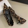Spring Design Leopard Print Woman Pumps Pointed Toe Thin Low Heels Elegant Party Female Shoes Zapatos De Mujer
