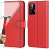 Case for Samsung Galaxy A23 5G + 2 Tempered Glasses - BOOLING - Full Shockproof Leather Effect Red
