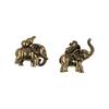 Handicrafts Brass Elephant Miniatures Solid Copper Animal Sculpture Lucky Elephant Statue  Office