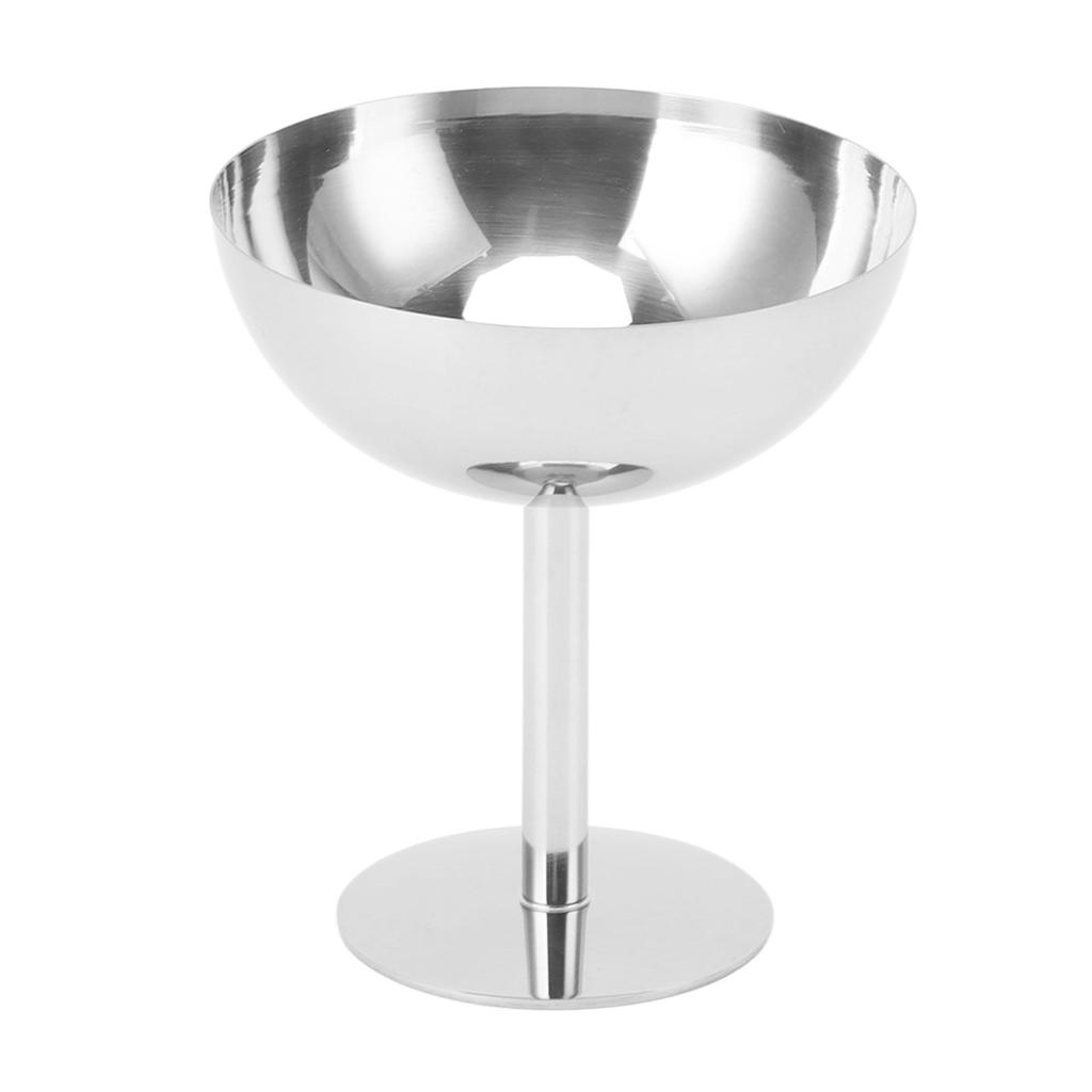 Ice Cream Goblet Stainless Steel Food Grade Dishwasher Safe Stable Champagne Goblet for Party