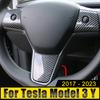 For Tesla Model 3 Y 2017 2018 2022 2023 2024 Car Steering Wheel Sequins Frame Sticker Decoration Cover Case