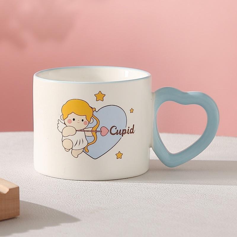 Chinese Valentine's Day Gift Couple Mug High Precision Ceramic Cup with Lid Water Cup Women's Souvenir