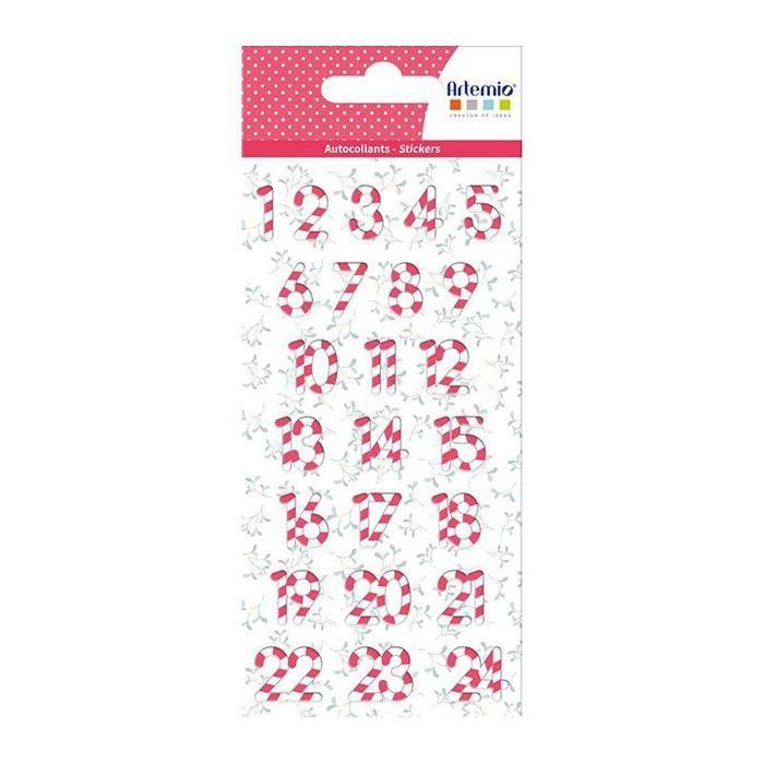 Puffies 3D Candy Cane Advent Calendar Stickers